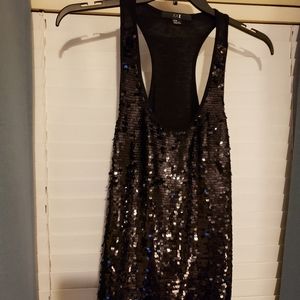 Black sequin tank top